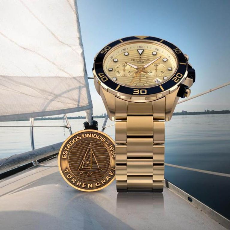 Relógio Technos Acqua Dourado Edição Especial Torben Grael