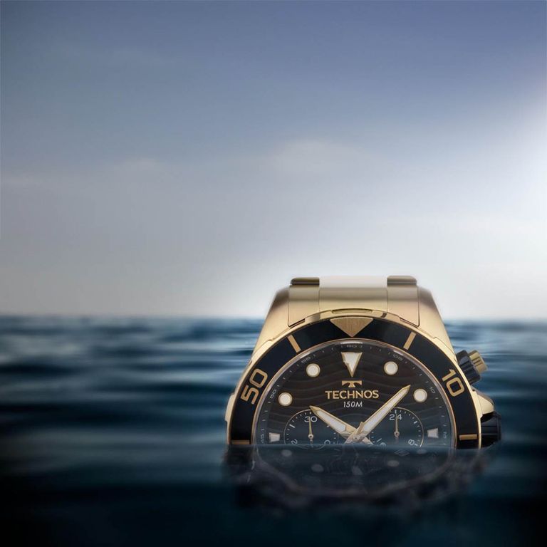 Relógio Technos Acqua Dourado Edição Especial Torben Grael